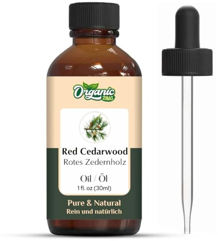 Ekologisk Zing Red Cedarwood (Thuja plicata) olja | Ren & Natural Essential Oil för arom, skincare och massage – 30 ml/1,01 ml