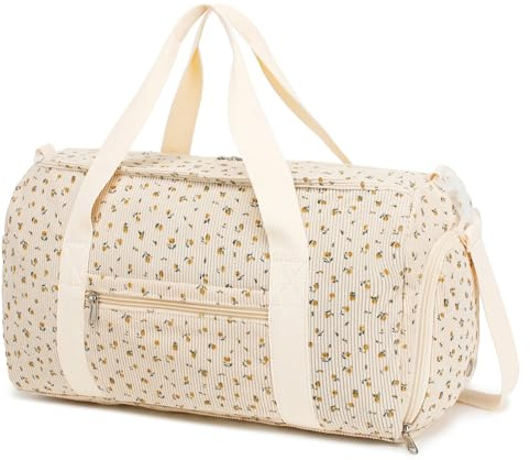 LOIDOU sportväska resväska kvinnor flickor pojkar sportväska med stort skofack våtfack sport resväska träningsväska simväska för resor gym yoga, Liten blomma lykta kärna sammet, 44.5 cm x 19.8 cm x 24