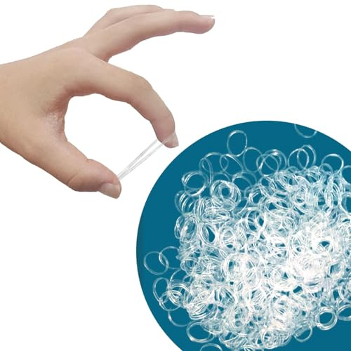 ZFFKZ 500 piezas de mini gomas pequeñas para el cabello, gomas transparentes para mujeres y niñas, gomas elásticas suaves para cabello fino y grueso, peinados de boda con trenzas