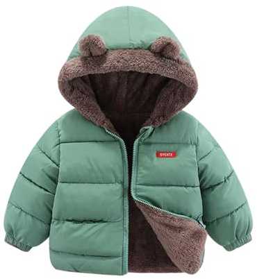 Mjjsk Pojkar vinter dunjacka barn varm fleecefodrad parkas kappa med huva komfort tjocka ytterkläder barn vadderad vardaglig snödräkt
