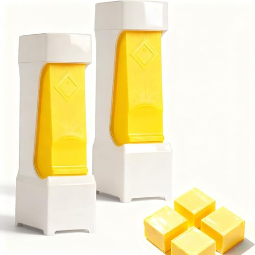 One-Click Butter Cutter Dispenser – 2026 New Unsalted Butter Sticks Slicer with Stainless Steel Blade & Storage Case, Single-Press Butter Dispenser for Bread, Baking, Meal Prep & Breakfast(2pc)
