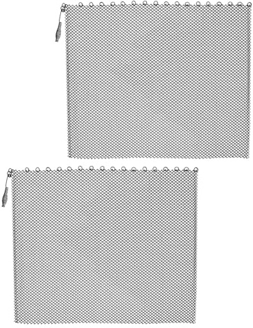Gatuida Lot de 2 Rideaux Pare-Étincelles en Maille Ignifugée 61X56 CM Grille de Cheminée Suspendue Multifonction Barrière Thermique de Protection pour Foyer Bois pour Sécurité