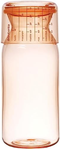 Brabantia 290206 Storage Jar with Measuring Cup, 1.3L, Clay Pink, 9.4 x 9.4 x 24 cm