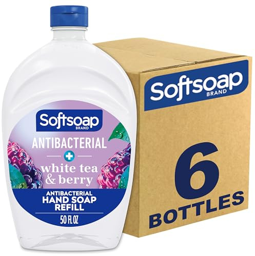 Softsoap - US05259A SOFTSOAP Antibacterial Liquid Hand Soap Refill, White Tea and Berry Fusion, 50 Ounce Bottle, Pack of 6