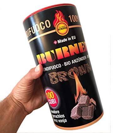 Burner Encendedor ecológico 200 cubitos – Bio, inodoro, sin caducidad, no tóxico, no contaminante para barbacoas, estufas, chimeneas – 2 botes x 100 unidades
