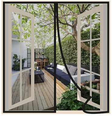 Risareyi Zanzariera Magnetica Porta Finestra 80x140cm, Nero, Rete Fine