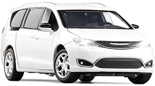 WangXLDD Vehículos fundidos a presión, Modelo de Coche 1:32, Compatible con Chrysler Grand Voyager, Modelo de Coche de aleación MPV, Sonido y luz de dirección con absorción de Impacto (White)