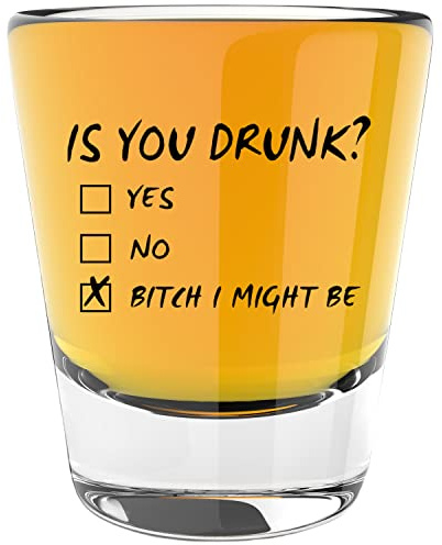 LitGifts Is You Drunk Design, Funny Shot Glasses for Adults, Drinking Gifts for Women or Men, Hilarious Inappropriate Stuff for Friends, Made in USA 1.75 Ounce Dishwasher Safe