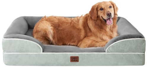 EHEYCIGA Panier Chien Grande Taille XXL Orthopedique, Memoire de Forme Lit pour Chien Dehoussable Lavable, Canapé Chiens Imperméable, Vert