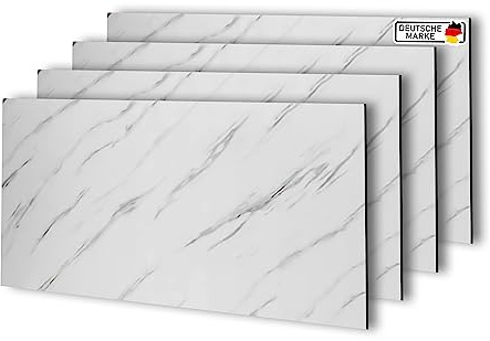 AS Country Stone Wandpaneele in Marmoroptik | 60x120 cm | 4 Stück | PVC Wandverkleidung aus Kunststoffplatten für Küche, Bad & mehr | Küchenrückwand Platte Wandpaneel | Ice Berg Grey