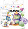 TOBJA Monster Einladung Kindergeburtstag Junge | XXL Monster Einladungskarten Geburtstag 15 x 15 cm | 10er Set mit Umschlägen & Stickern | Geburtstagseinladungen Jungen (Monster)