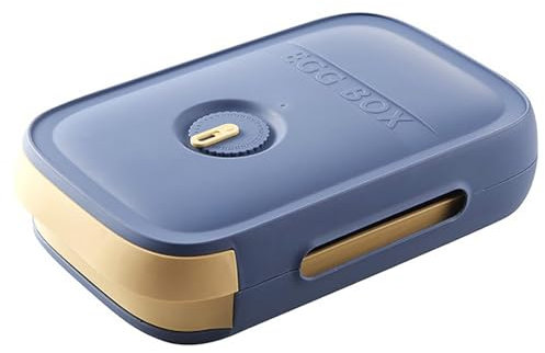 Qaestuan Eierbox, Eierbehälter Kühlschrank mit Datum, Platzsparende Ausziehbares Eieraufbewahrungsboxen für Kühlschrank, Große Kunststoff Eier Transportbox, BPA-Frei, für bis zu 21 Eier, Blau