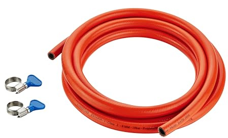 3m LPG Gas Hose with Clamps, 8mm Diameter, 10 Bar Pressure