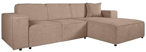 BEAUTY SOFA Pedro Ecksofa, Breite 267 cm, L Rechts, Raven 38, Braun, Minimalistisches Design, Freistehend, Hochwertige Polsterung