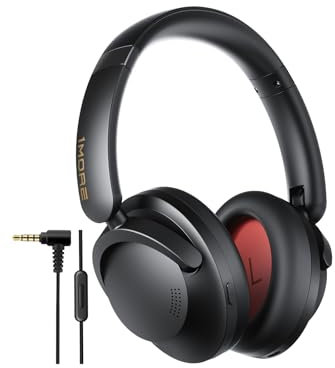1MORE SonoFlow Pro Cuffie Wireless Over Ear, Cancellazione Attiva del Rumore, 100 Ore Di Riproduzione, LDAC Hi-Res Stereo, Cavo 3.5MM, Bluetooth 5.4, Ricarica Rapida (Nero)