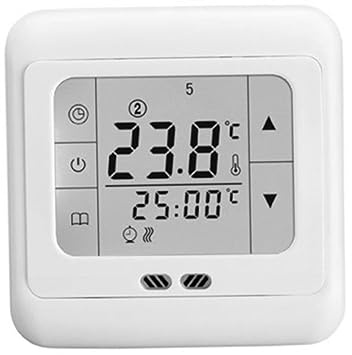 HAMPPLIES Controlador Termostato Digital Programable con Pantalla Táctil Regulador Temperatura para Sistemas de Calefacción Eléctrica y Control Suelo Compatible con Caja de Conexiones