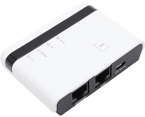 Yanmis Servidor de Impresión Inalámbrico, Comparta 4 Impresoras USB a Través de LAN a Través de Ethernet o WiFi, Plug and Play, Configuración Sencilla, Servidor de Impresión Inalámbrico (Enchufe de