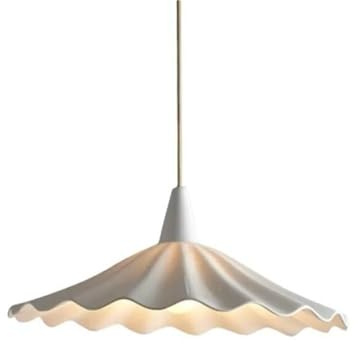 Ljuskronor, runda keramiska plisserade lövljus, Nordic Simple Hangilight med E27 vit ljustråd för sovrumshallen