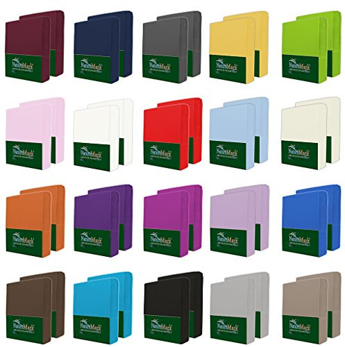 NatureMark Mikrofaser SPANNBETTLAKEN 2er Pack zum Sparpreis! viele Größen und Farben Markenware (Bettlaken 140 x 200 cm - 160 x 200 cm - Schoko braun)