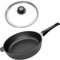 Eurolux Guss-Schmorpfanne Ø 28 cm Induktion Set mit Glas-Deckel - hoher 7 cm Rand - Alugusspfanne mit abnehmbaren Stiel & Antihaft-Beschichtung - Made in Germany