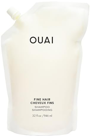 OUAI Fine Hair Shampoo Refill - Volumizing Shampoo for Fine Strands - Made with Biotin, Keratin & Chia Seed Oil - Strengthens, Nourishes & Thickens - Color-Safe & Sulfate Free Hair Care (32 Fl oz)