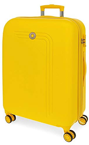 Movom Riga Valise Moyenne Jaune 49x70x27 cms Rigide ABS Serrure à combinaison 72L 3,9Kgs 4 roues doubles Extensible