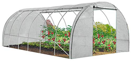 IDMarket - Serre Tunnel de Jardin 4 Saisons 18M² Blanche Gamme maraîchère CRIMÉE 6x3M