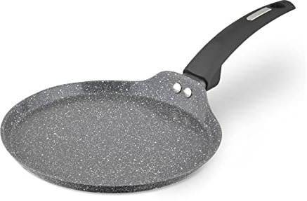 Tower T81287 Cerastone Forged Aluminium Crepe Pan with Ceramic Non-Stick Coating, 25cm, Graphite