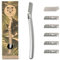 ANYMALE® Dermaplaning Rasierer mit 5 Wechselklingen | Augenbrauenrasierer aus Metall | Gesichtsrasierer Damen | Gesichtshaarentferner für Frauen | Klingenschutz inklusive | Silber
