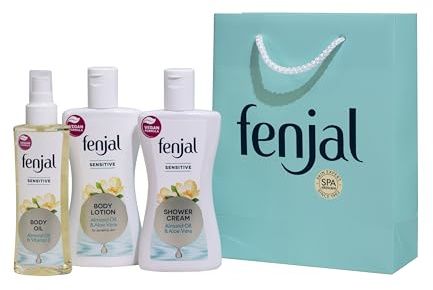 Fenjal Sensitive Hydration Hero's Gift Set | Shower Cream, Body Lotion, Body Oil (200ml Each) | Perfect Blend of Fresh Lily and Apple Jasmine With Sparkling Freshness of Lemon