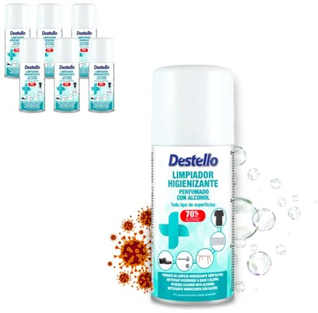 Avilia Set da 6 Pezzi di Detergente Spray Igienizzante e Disinfettante 150ml - Ideale per la Pulizia di Tutte le Superfici come Cucina, Bagno o Camera - con Alcool per Eliminare Virus e Batteri