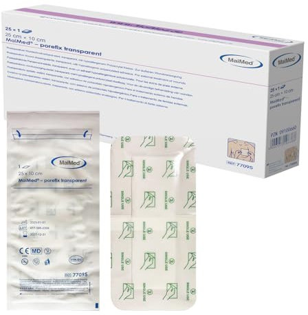 Wasserfest Pflaster 25 x 10 cm Wundpflaster steril transparent - wasserdichtes Pflaster nach OP Duschpflaster - selbstklebender Verband einzeln verpackt 25 Stück+E-Book (über Gesundheit)