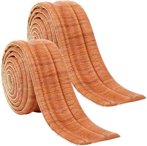 GORGECFAFT 2 Rollo 2.4mx8.3cm Borde de Zócalo Sólido Autoadhesivo de Espuma Despegable Y Adhesiva 3D Borde de Papel Tapiz Borde de Base de Pared de Espejo Flexible Líneas de Marco (Chocolate)