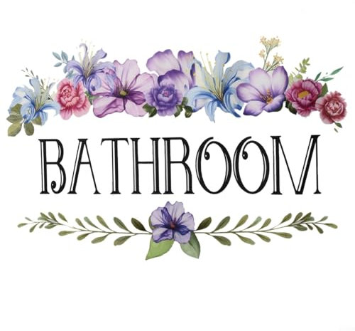 Whimsical Bathroom Rules - Adhesivo de pared extraíble de PVC, perfecto para varios espacios interiores