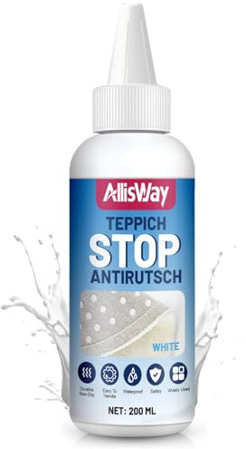AllisWay Colle Neoprene Gel, 200ml Colle Moquette, Colle Tout Moquette, Fixation Antidérapante, Fixation d'angle de Moquette, Convient pour Le Salon, la Chambre, L'escalier