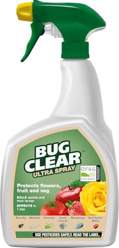 BugClear Fruit & Veg Ultra 800ml | Ready-to-Use Insecticide Spray for Edible Plants | Controls Aphids, Whitefly, Caterpillars, Mites | Safe for Fruits, Vegetables & Herbs