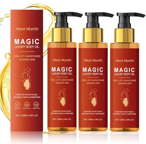 Magic-Huile Pour Le Corps, Avec 99% D'ingrédients Naturels, 2PCS Huile Corporelle Raffermissante Pour La Peau, Pour Peaux Fines Ridules Y Sèches, Raffermit,Élasticité, Hydrate,huile De Soin (F, A)