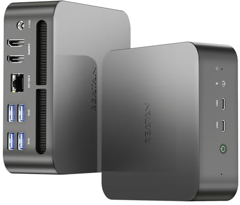 Reatan Mini Gaming PC AMD Ryzen 9 7940HS(up to 5.2GHz) 64GB DDR5 2TB(2x1TB) SSD 5600 MHz RAM, Desktop Mini Computers, Radeon 780M Graphics,Quad Display 2.5Gbps LAN, HDMI 2.1, 8K USB 4.0 Wi-Fi 6E/BT5.3