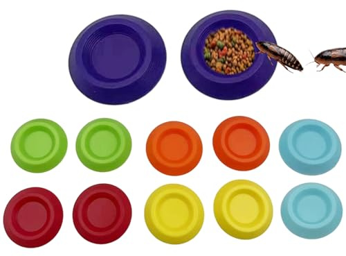 Cuenco de comida de dragón barbudo, 12 piezas pequeños y fáciles de limpiar, accesorios para cucarachas de animales pequeños, tazas de alimentación para reptiles, para isópodos, lagartos, gecos