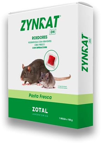 Veneno Pasta Fresca contra Ratas y Ratones ZYNRAT DN PASTA FRESCA 150 GR | Alta Eficacia | Difencacoum | Eficacia con una sóla ingesta | Con agente amargante para Mascotas y Niños | Nexum Market