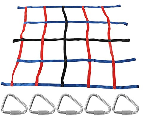 HuadZhylyx 3 Farben Kletternetz für Kinder, Kletterlastnetz mit 661 lb Tragkraft, hochfestes Polyester-Kletternetz für den Außenbereich für Hinterhof-Spielplatz und Baumhaus
