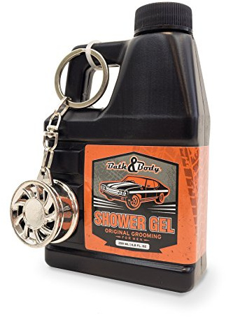 Gel de Ducha para hombres en decoración de bidón 200 ml Bath & Body Muscle Car Auto Regalo