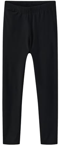 Dovio UPF 50+ Kids Swim Pants, Girls Boys Swimming Leggings UV Protection Long Elastic Beach Surfing (Black, 8)