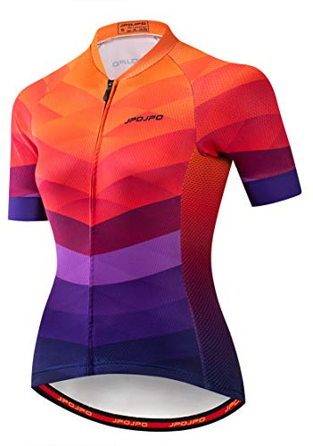 Weimostar Maglia da ciclismo da donna, a maniche corte con chiusura lampo, per mountain bike