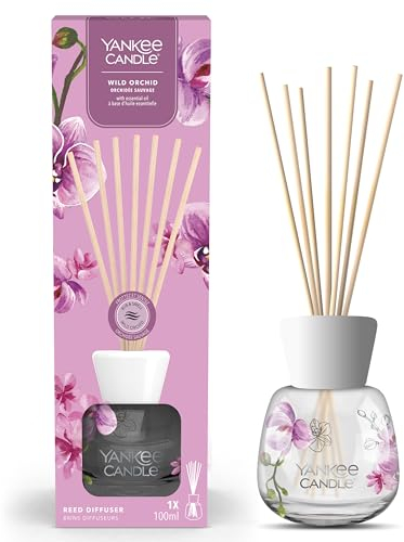 Yankee Candle Signature Diffusor mit Rattanstäbchen | Wild Orchid | 100ml | bis zu 10 Wochen Duft | Recycelbare Verpackung | Perfekte Geschenke für Frauen