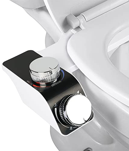 Bidet Aufsatz für Toilette, Nicht Elektrisch Bidet Toilettenaufsatz, Einstellbarer WassersprüHdruck ToilettenschüSsel Attachment mit Heiß- und Kaltmischventil für WC FüR Die PersöNliche Betreuung