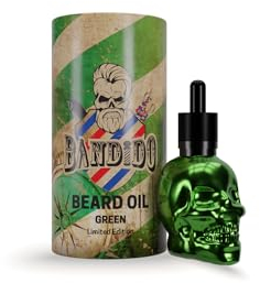Bandido Bart Öl für die tägliche Bartpflege von 3-Tage-Bart oder Vollbart | Beard Oil als Geschenk für Männer | 40ml mit Pipette Spender | Totenkopf Design | Barber-shop Bart-Serum | (Green)