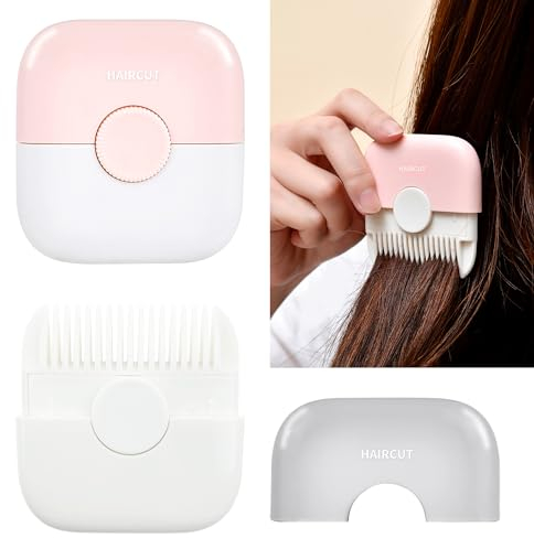 2 PCS 2-in-1 Hair Trimmer Comb,Split Ends Hair Trimmer,Mini Portable Hair Breakage Tool, Dual-Sided Design with Cover, for Thinning Hair Cutting and Styling Scissors Hairdressing