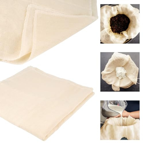 Tikplus Cheesecloth 6 Pack, 50x50cm Muslin Cloths for Cooking, Reusable Soft Cheesecloth for Straining, Cotton Cloth Food Strainer, Muslin Clothes Weave Fabric Filter for Straining, Cooking, Baking