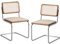 Stühle Mahlzeit Rattan-Esszimmerstühle, 2er-Set, Küchen-Seitenstühle ohne Armlehnen mit Metallbeinen, moderne Esszimmerstühle mit natürlicher Rattan-Geflecht-Rückenlehne und gepolsterter Sitzfläche, B